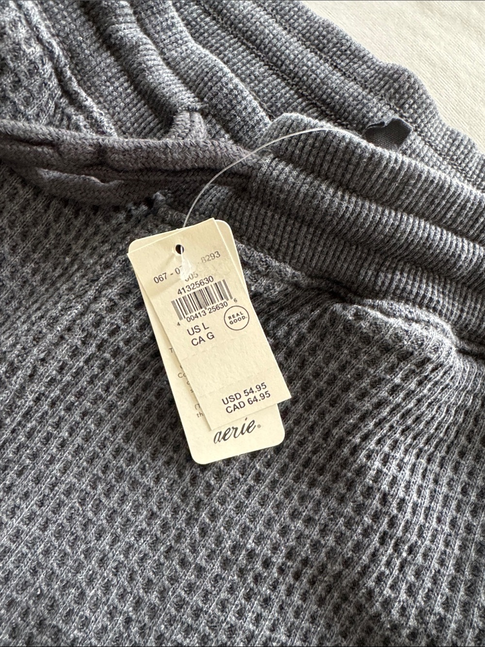 aerie dark grey Waffle-Knit Lounge Pants - Picture 3 of 3